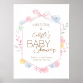 Pastel Winter Wonderland Baby shower Welkom Poster (Voorkant)