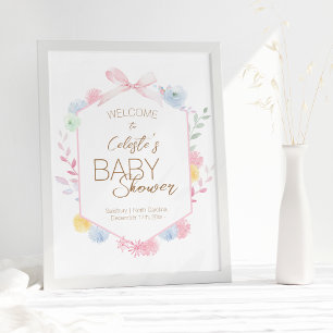 Pastel Winter Wonderland Baby shower Welkom Poster
