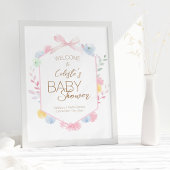 Pastel Winter Wonderland Baby shower Welkom Poster