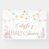Pastel Winter Wonderland Baby shower Welkom Spandoek (Horizontaal)