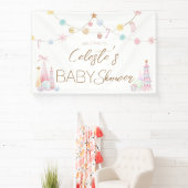 Pastel Winter Wonderland Baby shower Welkom Spandoek (Insitu)