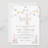 Pastel Winter Wonderland BBQ Baby shower Kaart (Voorkant)