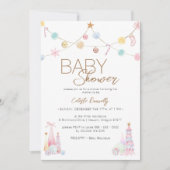 Pastel Winter Wonderland Neutraal Baby shower Kaart (Voorkant)