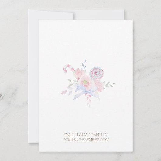 Pastel Winter Wonderland Neutraal Baby shower Kaart (Achterkant)