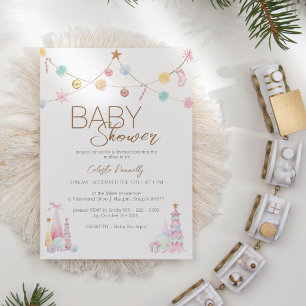 Pastel Winter Wonderland Neutraal Baby shower Kaart