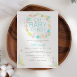 Pastel Winter Wonderland Oh Baby Jongen Douche Kaart<br><div class="desc">Dit Pastel Winter Wonderland Oh Baby Boy Shower Invitation design is een schattig pastelsuiker-pruimensprookje, met een strakke minimalistische witte achtergrond voor zwarte en goudbruine tekst met handgeschreven script, waardoor een eenvoudige en neutrale moderne stijl wordt gecreëerd. Dit klassieke arrangement is zoet verfraaid met vrolijke feestelijke slingers van kerstversieringen en -kousen,...</div>