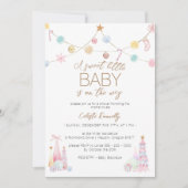 Pastel Winter Wonderland Sweet Little Baby shower Kaart (Voorkant)