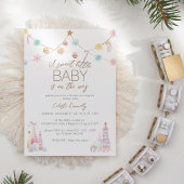 Pastel Winter Wonderland Sweet Little Baby shower Kaart