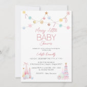 Pastel Winter Wonderland Vrolijk klein Baby shower Kaart (Voorkant)