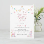 Pastel Winter Wonderland Vrolijk klein Baby shower Kaart (Staand voorkant)
