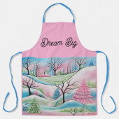 Pastel Winter Woud Whimsy Kunst Schort (Voorkant)