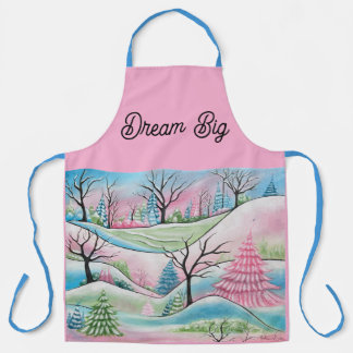 Pastel Winter Woud Whimsy Kunst Schort