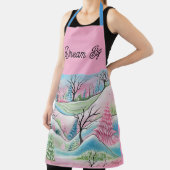 Pastel Winter Woud Whimsy Kunst Schort (Insitu)