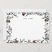 Pastel Wintergroen Elegante Monogram Notitiekaart Notitiekaartje (Voorkant)