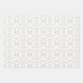  Pastel Wit, Beige & Sage Groen Kerst Inpakpapier Vel (Voorkant)