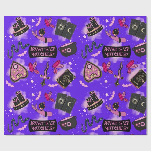 Pastel Witch Wrapping Paper - Kawaii Magisch cadea Cadeaupapier (Vlak)