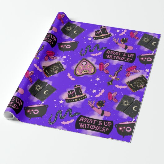 Pastel Witch Wrapping Paper - Kawaii Magisch cadea Cadeaupapier (Uitgerold)