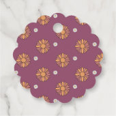 Pastel witte en roze oranje madeliefbloemen bedankjes labels (Achterkant)