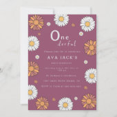 Pastel witte en roze oranje madeliefbloemen kaart (Voorkant)