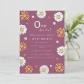 Pastel witte en roze oranje madeliefbloemen kaart (Staand voorkant)