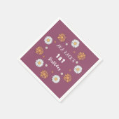 Pastel witte en roze oranje madeliefbloemen servet (Hoek)