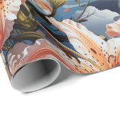 Pastel Witte Tijger Lilly Naadloos Cadeaupapier (Rol Hoek)