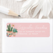 Pastel woestijncactus etiket (Insitu)