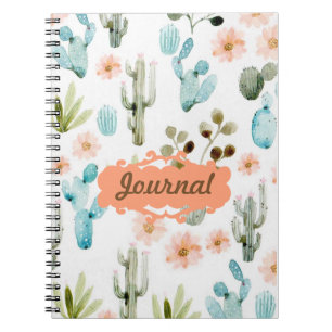 Pastel-woestijncactus — Spiral Journal Lined Noteb Notitieboek