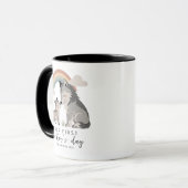 Pastel Wolf Moeder en Jong Eerste Moederdag Regenb Mok (Voorkant links)