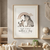 Pastel Wolf Moeder Pup Eerste Moederdag Nursery