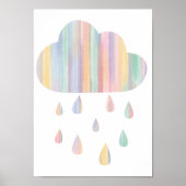 Pastel wolk kinderkamer poster kinderkamer print (Voorkant)