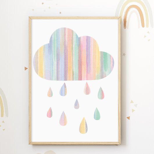 Pastel wolk kinderkamer poster kinderkamer print
