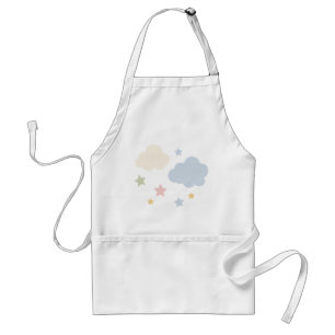 Pastel Wolken en Sterren Baby Shower Standaard Schort