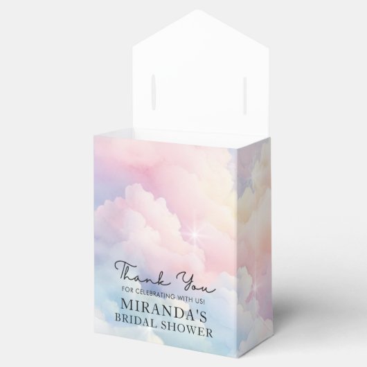 Pastel Wolken Lucht Bruidsmeisjesfeest Bedankdoosjes (Geopend)