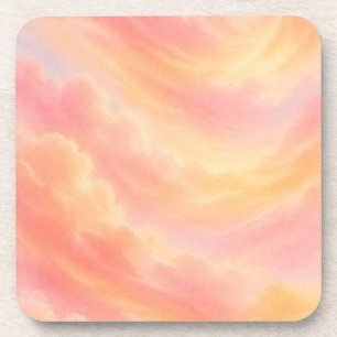 Pastel Wolken Onderzetter Roze Perzik Esthetiek