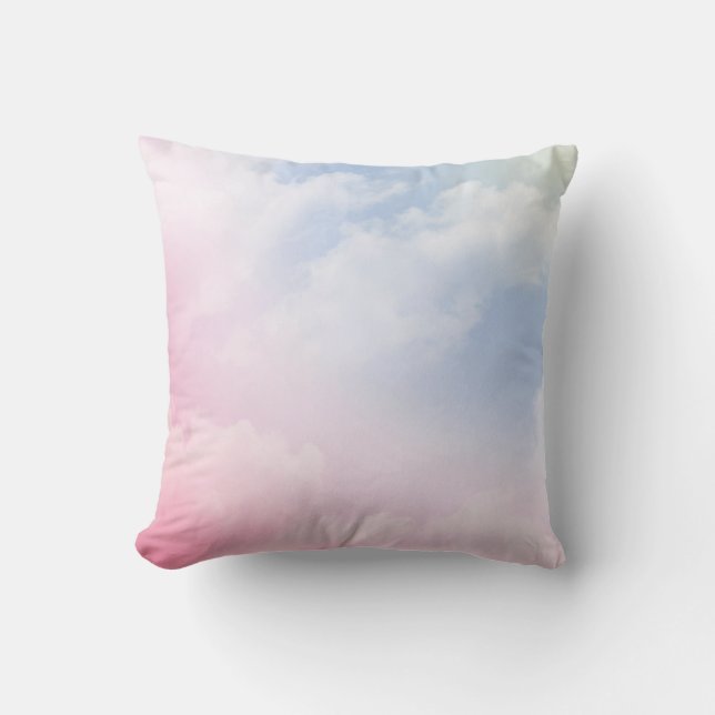 Pastel Wolken: Serene achtergrond patroon Kussen (Voorkant)