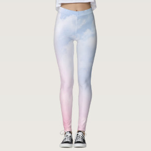 Pastel Wolken: Serene achtergrond patroon Leggings