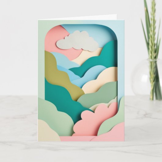 Pastel Wolkenlandschap Collage Kaart (Voorkant)