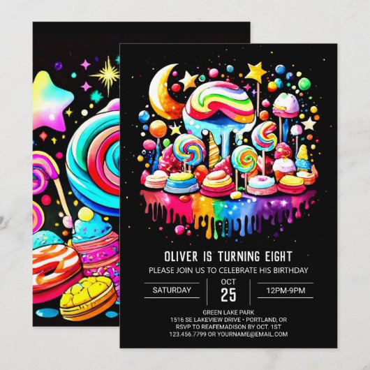 Pastel Wonderland Verjaardag Kaart (Voorkant / Achterkant)