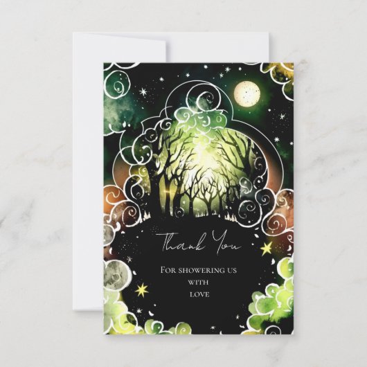 Pastel Woodland Baby shower Bedankkaart (Voorkant)