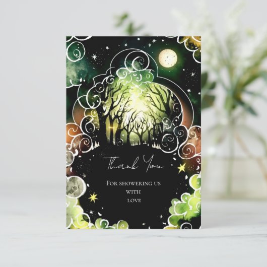 Pastel Woodland Baby shower Bedankkaart (Staand voorkant)