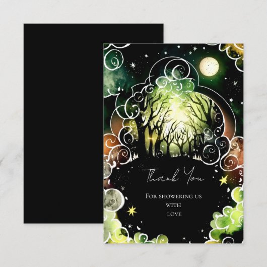 Pastel Woodland Baby shower Bedankkaart (Voorkant / Achterkant)