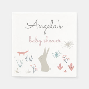 Pastel Woodland   Baby shower Papier Napkin Servet