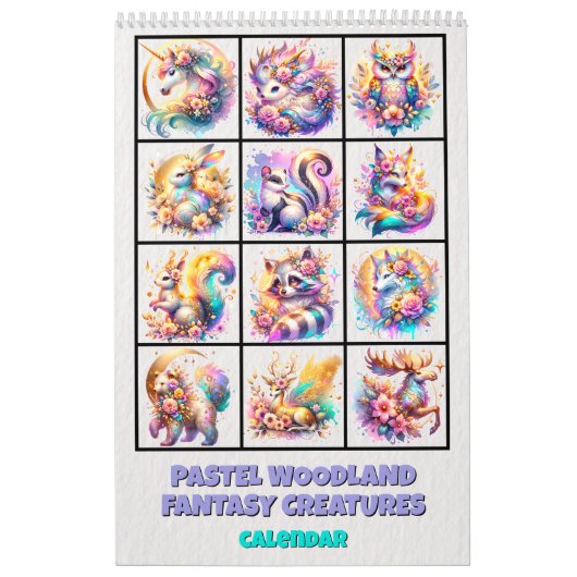 Pastel Woodland Fantasy Creatures Calendar Kalender (Hoes)
