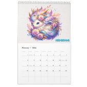 Pastel Woodland Fantasy Creatures Calendar Kalender (Feb 2026)