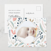 Pastel Woodland Foto van Birthday Invitation Brief Briefkaart (Voorkant / Achterkant)