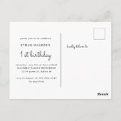 Pastel Woodland Foto van Birthday Invitation Brief Briefkaart (Achterkant)