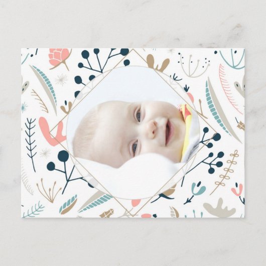 Pastel Woodland Foto van Birthday Invitation Brief Briefkaart (Voorkant)