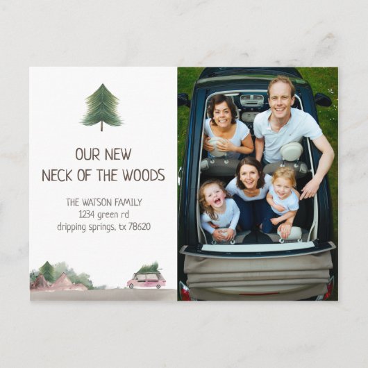 pastel woodland Moving Announcement Briefkaart (Voorkant)