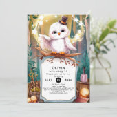 Pastel Woodland Owl Verjaardag Kaart (Staand voorkant)